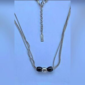 Napier Silver Multi-layer Bead Necklace